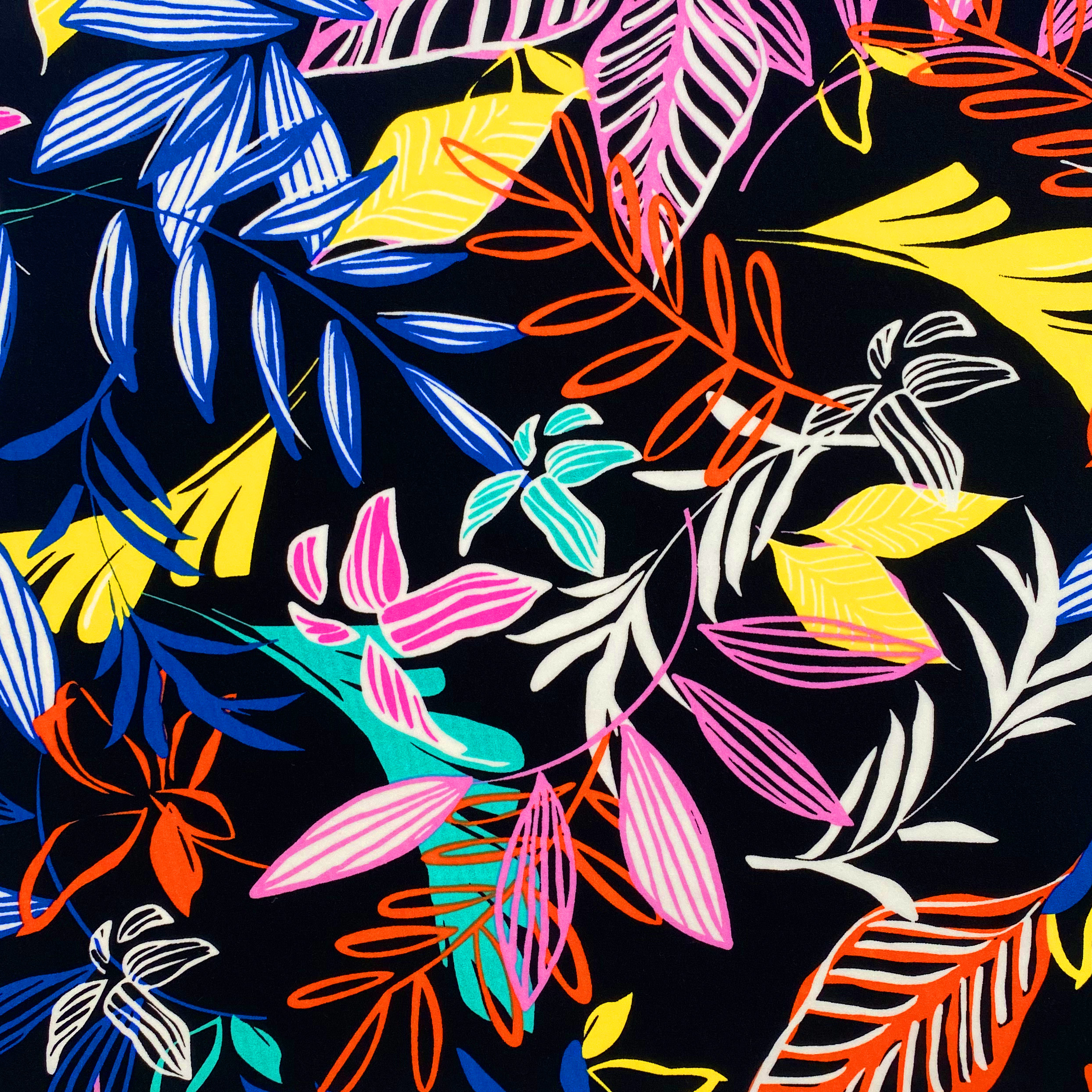 țesătură de nailon interblocare cu frunze imprimate